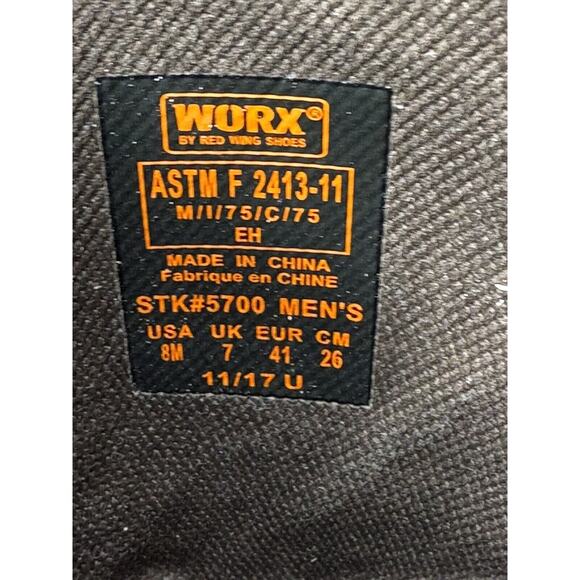 Worx By Red Wing Men’s Size 8M Work Boots Steel Toe Pull On Brown leather 5700 main image 10